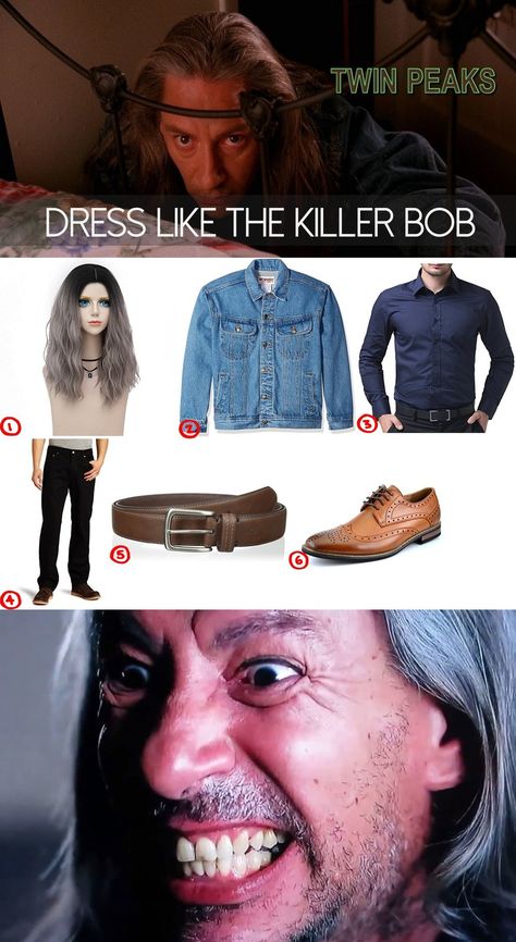 Dress like Killer Bob from Twin Peaks - Costume & Cosplay Guide  #TwinPeaks #costume  #KillerBob Twin Peaks Cosplay, Twin Peaks Halloween Costume, Twin Peaks Costume, Twin Peaks Bob, Twin Peaks Cast, Twin Peaks Meanwhile, Log Lady, Twin Peaks The Return Episode 8, Laura Palmer