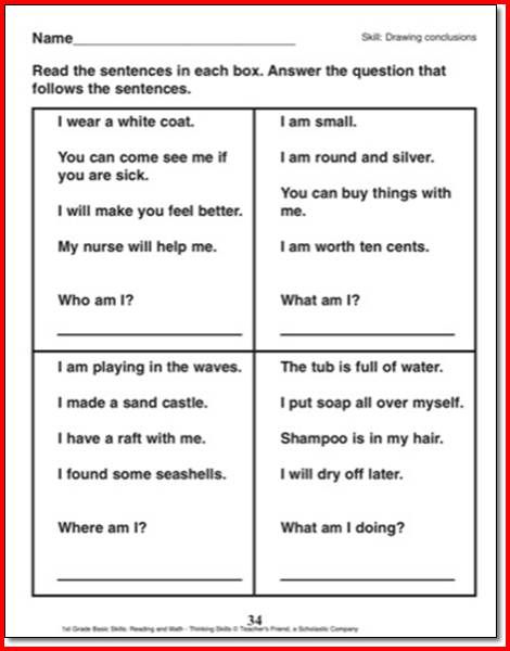 Drawing Conclusions Worksheets 3rd Grade Drawing Conclusions Activity, Sixth Grade Reading, Reading Skills Activities, Worksheets 3rd Grade, Third Grade Worksheets, Inference Activities, Lecture Room, 5th Grade Worksheets, First Grade Lessons