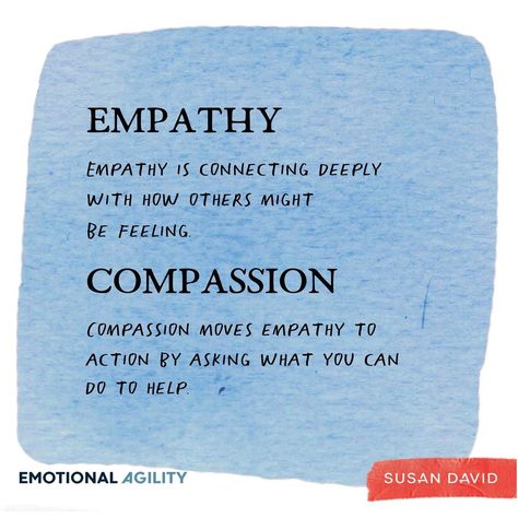 Susan David on Instagram: “Empathy is connecting deeply with how others might be feeling. Compassion moves empathy to action by asking what you can do to help. If…” No Empathy Quotes, Compassion Quotes Empathy, Quotes Empathy, No Empathy, Emotional Agility, Empathy Quotes, Compassion Quotes, Growth Quotes, Emotional Health