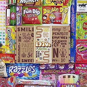 THE ORIGINAL VINTAGE CANDY CO. 1970s RETRO CANDY GIFT FOR MEN AND WOMEN. OLD TIME POPULAR 70s CANDY FAVORITES IN A FUN CHILDHOOD KEEPSAKE BOX. CELEBRATE A LOVED ONES BIRTHDAY OR EVENT WITH A TRIP DOWN MEMORY LANE. INCLUDES OVER 68 PIECES OF CANDY SOLD IN THE TIME PERIOD OF THE SEVENTIES. INCLUDES SELECT RETRO CANDIES AS WELL 🤩 Spooky Candy, 70s Nostalgia, Fun Dip, Retro Candy, Candy Gift Box, Birthday Candy, Kids Candy, Vintage Candy, Sweet 16 Parties