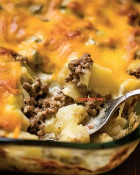 Hamburger Potato Casserole, Hamburger And Potatoes, Ground Beef Casserole Recipes, Beef Casserole Recipes, Ground Beef Casserole, Beef Recipes Easy, Easy Casserole Recipes, My Hubby, Beef Recipes For Dinner