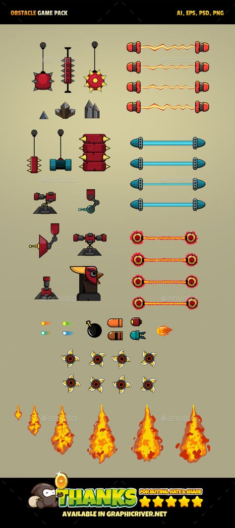 some of animation sample :Obstacle Game PackClean, fresh and color full Obstacle Game Assets. This Game Assets is suitable for you 2d Game Assets, Game Assets 2d, Animation Sprite, Game Level Design, Scrolls Game, Runner Games, Game 2d, 2d Game Art, Game Props