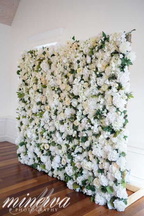 White faux flower wall. St. Augustine Wedding Florist: Jade Violet Wedding Floral Wedding Photographer: Minerva Photography St. Augustine Wedding Venue: The White Room #staugustinewedding #staugustineflorist #timelesswedding Faux Flower Wall, St Augustine Wedding, Violet Wedding, Flower Wall Wedding, Floral Wedding Decorations, Flower Wall Backdrop, Decor Studio, Wedding Wall, Floral Backdrop