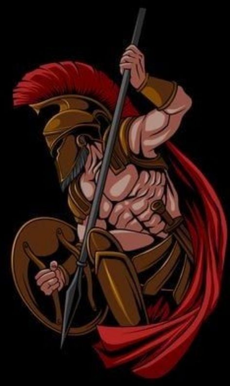 Warrior With Spear, The Lion King Characters, Warrior Paint, Spartan Logo, Assassins Creed Artwork, Spartan Tattoo, Sticker Design Inspiration, Warriors Wallpaper, Greek Warrior