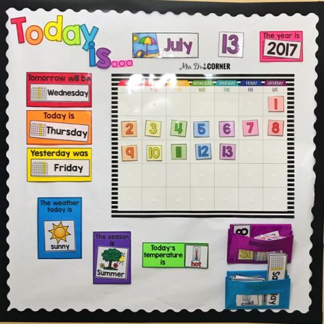 Special Needs Classroom, Morning Calendar, Weather Cards, Interactive Calendar, Kindergarten Classroom Decor, Calendar Numbers, Self Contained Classroom, Calendar Board, Lakeshore Learning