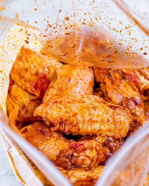 These Air Fried Buffalo Chicken Wings are crispy on the outside, tender on the inside, and slathered in a classic, homemade Buffalo sauce that coats every nook and cranny of the wing. #chickenwings #airfriedchickenwings #wings #buffalochickenwings Air Fried Buffalo Chicken, Fried Buffalo Chicken, Air Fry Chicken Wings, Wings In The Oven, Homemade Buffalo Sauce, Buffalo Chicken Wings, Healthy Fitness Meals, Fried Chicken Wings, Air Fried Chicken