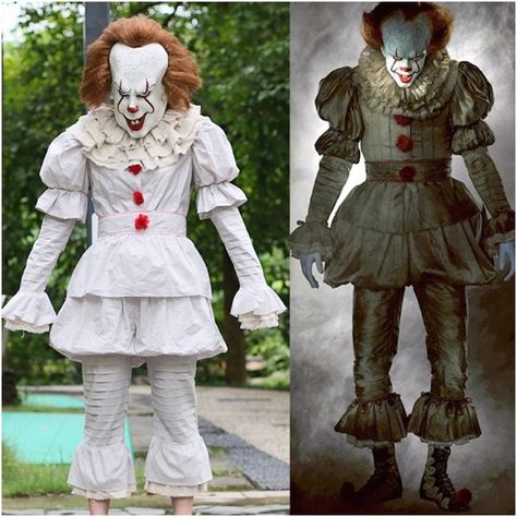 Halloween Costume Ideas Cheap Halloween Outfits, It Pennywise Costume, Jason Halloween Costume, Scare Actor, Pennywise Halloween Costume, Pennywise Cosplay, Pennywise Halloween, Scary Clown Costume, Halloween Costume Suit