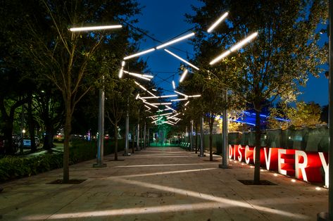 G2LD - gandy squared lighting design Catenary Lighting, Urban Lights, Architectural Lighting Design, Golf Estate, Urban Lighting, Downtown Houston, Tree Canopy, Architectural Lighting, Light Architecture