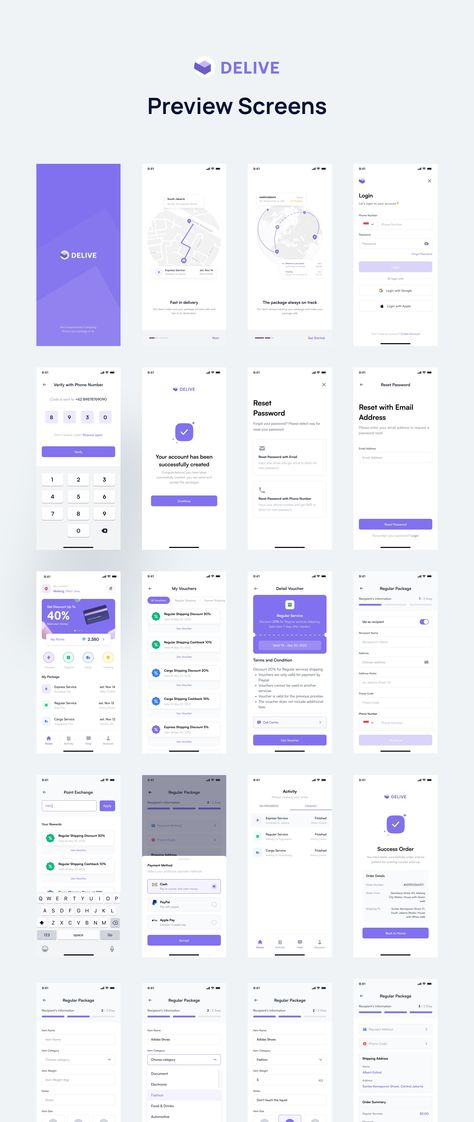 Shipping App UI Kit — Figma Resources on UI8 Style Guide Ui, App Ideas, Mobile App Design Inspiration, App Design Inspiration, Mobile App Ui, App Ui Design, Mobile App Design, Mobile Ui, Ui Kit