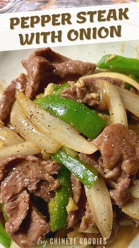 Peper Steak, Pepper Steak And Onions, Chinese Beef Recipes, Chinese Pepper Steak, Pepper Beef, Pepper Steak Recipe, Steak And Onions, Homemade Chinese Food, Beef Steak Recipes