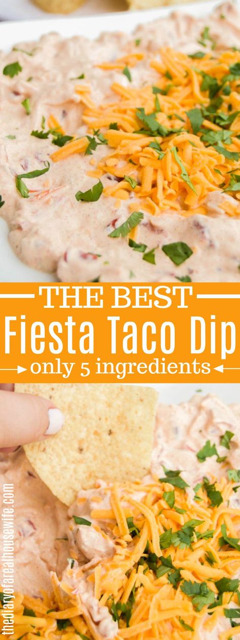 Fiesta Taco Dip • The Diary of a Real Housewife Cream Cheese Taco Dip, Taco Dip Easy, Chip Dips, Cold Dip Recipes, Taco Dip Recipe, Taco Dip, Dip Recipes Easy, Blond Amsterdam, Snack Dip