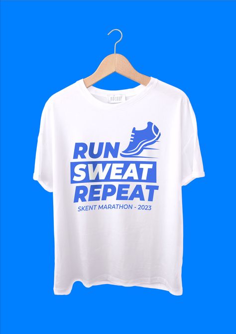 Simple Monocolor Run, Sweat, Repeat Marathon T-shirt T Shirt Template, Shirt Template, Brand Kit, Free Graphic Design, Graphic Design, Running, T Shirt, Design