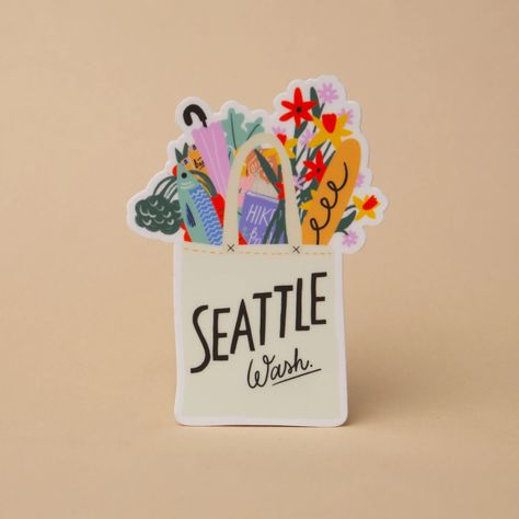 Seattle Market Sticker – Tender Loving Empire Seattle Market, Sticker Design Inspiration, Canvas Learning, Diy Art Projects, Farmers Markets, Art Business, Diy Stickers, Sticker Collection, Gift Stickers