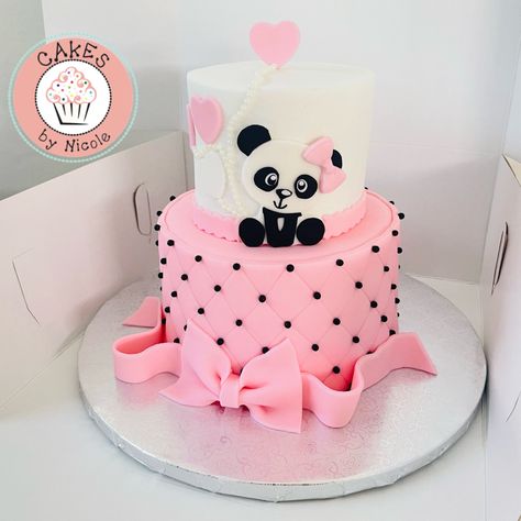 Panda Baby Shower Cake, Panda Birthday Cake, Panda Themed Party, Bolo Panda, Panda Baby Showers, Panda Theme, Panda Cake, Birthday Cake For Cat, Panda Birthday Party