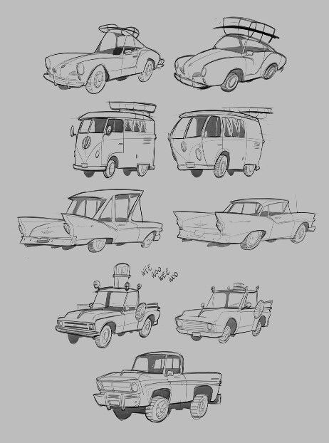 Car Cute Drawing, Transportation Drawing, Portfolio Sketches, Auto Illustration, Cartoon Car Drawing, Cars Drawing, Props Concept, Car Drawing, Props Art