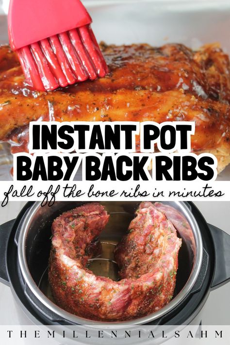 Instant Pot Baby Back Ribs - The Millennial Stay-At-Home Mom Instant Pot Pork Ribs Recipe, Instant Pot Pork Ribs, Fish Dessert, Ribs Instant Pot, Instant Pot Baby Back Ribs, Instant Pot Ribs, Kitchen Southern, Pork Ribs Recipe, Baby Back Pork Ribs