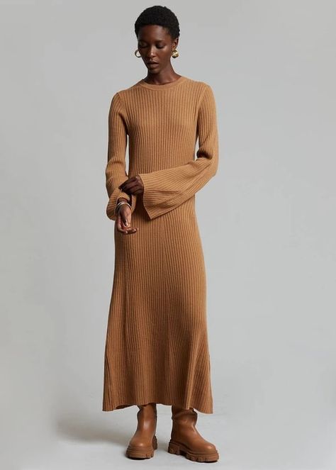 Camel Dress, Loulou Studio, The Frankie Shop, Frankie Shop, Lounge Dress, Ribbed Knit Dress, Outfit Trends, Cool Sweaters, Limited Stock