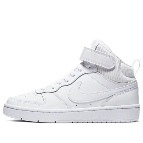 Kids Nike Court Borough Mid 2 White Sneakers/Shoes Lightning Shoes, Nike Court Borough Mid 2, Nike Shoes High Tops, Court Borough Mid 2, Nike Court Borough, White Nike Shoes, Shoes Big, White Shoes Sneakers, Light Up Shoes