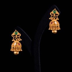 Nirmayi Gold Jhumkas Vummidi Bangaru Jewellers, Gold Earrings For Kids, Ear Tops, Gold Earrings Indian, Gold Jhumka Earrings, Gold Earrings Wedding, Gold Jewelry Simple Necklace, Handmade Gold Jewellery, Gold Necklace Indian Bridal Jewelry