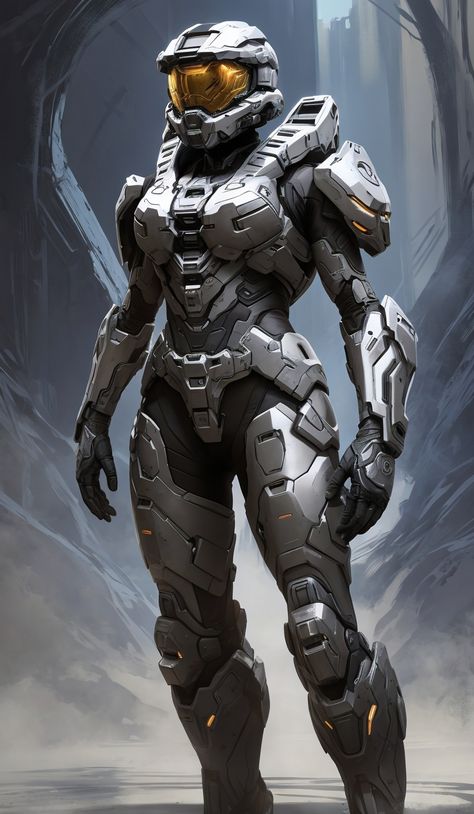 Halo Female Spartan Armor Concept Art, Halo Armor Design, Halo Female Spartan Art, Female Spartan Art, Female Master Chief, Halo Armor Concept Art, Halo Spartan Armor Concept Art, Halo Elites Female, Female Spartan Halo