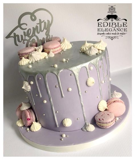 #21stbirthday #21st #birthday #cake #birthdaycake #celebration #silver #pink #purple #meringue #macarons #pretty #instacake #cakestagram #norfolk Purple Silver Birthday Cake, Sweet 16 Cakes Purple And Silver, Birthday Cake Light Purple, Silver And Pink Birthday Cake, Purple 21st Birthday Cake, Purple And Silver Birthday Cake, Light Purple Birthday Cake, Purple Meringue, Purple Cake Ideas Birthday Simple