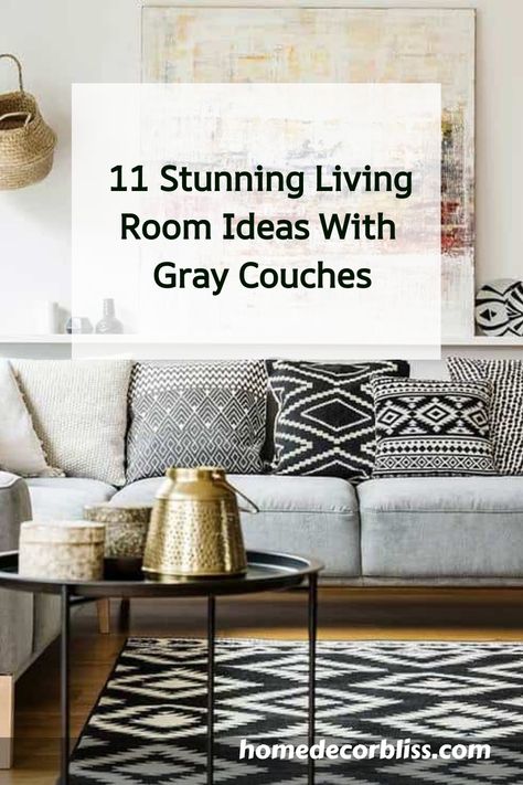 Ready for a living room makeover? Explore 11 fantastic gray couch ideas that will transform your space! Click for inspiration and find the perfect blend of comfort and style for your home. Pillows That Match Grey Couch, Pillows For Gray Sectional Couch, Light Gray Couch Small Living Room Ideas, Gray Sectional Boho Living Room, Grey Couch And Pillows, How To Style Grey Couch, Gray Couch With Ottoman, Light Grey Couch Throw Pillows, Decorate Grey Couch