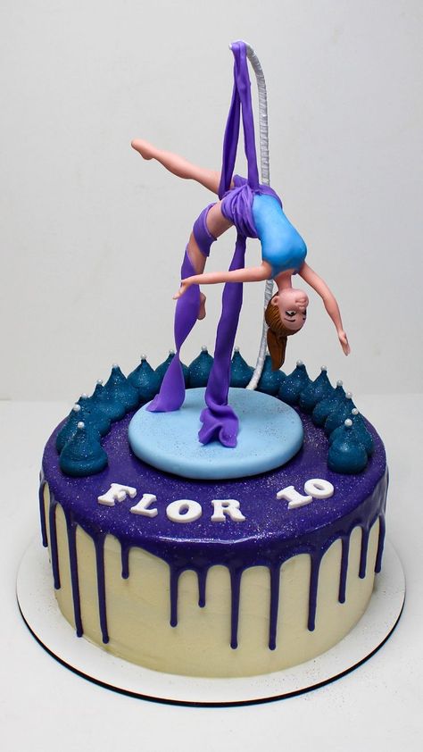 Dance Birthday Cake, Gymnastics Birthday Cakes, Gymnastics Cakes, Barbie Birthday Cake, 6th Birthday Cakes, Gravity Defying Cake, Gymnastics Birthday, Bakery Decor, Happy Birthday Girls