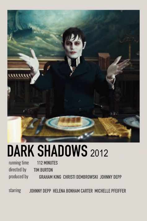 alternative movie poster by me Dark Shadows 2012, Dark Shadows Movie, Indie Movie Posters, جوني ديب, Movies To Watch Teenagers, Polaroid Posters, Iconic Movie Posters, Movie Card, Bon Film