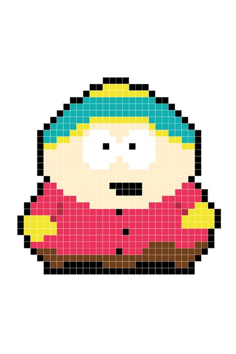 Pixlr Art, 90s Characters, Hand Doodles, Art Beat, Easy Pixel Art, Eric Cartman, Cool Pixel Art, Pixel Drawing, Hama Bead