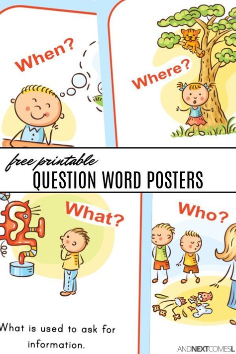 Looking for free WH questions activities? These free WH question word posters are a great tool to help teach kids about WH questions #whquestions #speechtherapy #speech #speechprintables #freeprintables Wh Question Words, Wh Questions Speech Therapy, Free Printable Posters, Wh Questions Activities, Question Words, Receptive Language, Word Poster, Wh Questions, Easy Science Experiments