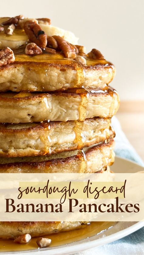 Sourdough Discard Banana, Banana Nut Pancakes, Sourdough Pancakes Recipe, Sourdough Banana, Banana Breakfast Recipes, Banana Bread Pancakes, Banana Waffles, Sourdough Pancakes, Sourdough Starter Discard Recipe