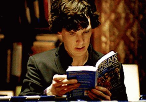 Reading Sherlock GIF - Reading Sherlock Benedict Cumberbatch - Discover & Share GIFs Sherlock Gif, Sherlock Benedict Cumberbatch, Sherlock Benedict, Book Gif, Caitlin Moran, Ben Kingsley, Cynthia Erivo, Sherlock Fanart, Ian Mckellen