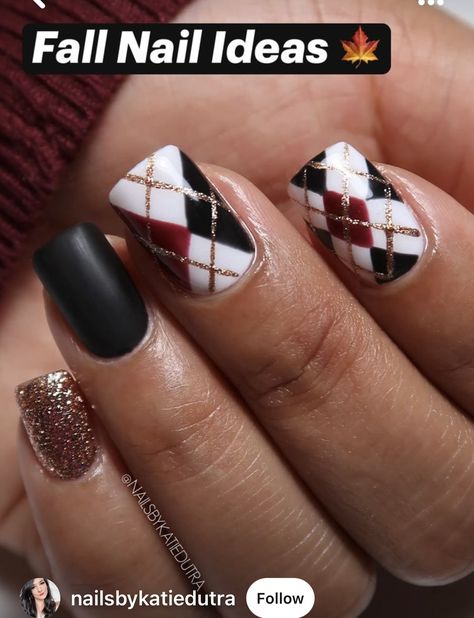 Nail Designs 2022, Nail Hacks Diy, Argyle Nails, Plaid Nail Designs, Best Nail Designs, Rose Nail Art, Summer Nail Art, Plaid Nails, Fall Acrylic Nails