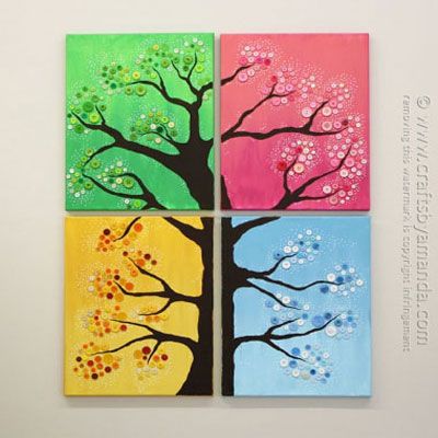 Amanda has a really simple DIY four season button tree art for you today which includes a free tree template and a detailed step-by-step painting tutorial! This pretty framed DIY button four season tree is easy to make and will look so cute as part of your home decor all year round! This DIY Four season button tree canvas wall art is so gorgeous and unbelievably easy to make! We love the soft colors of it and this  four season craft is such a great way to recycle buttons. Whether  you will ...