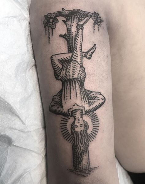 Hanged Man Tattoo, Tarot Hanged Man, Pamela Colman Smith, Hanged Man, Man Tattoo, The Hanged Man, Tarot Card, Tarot Cards, Tattoos For Guys