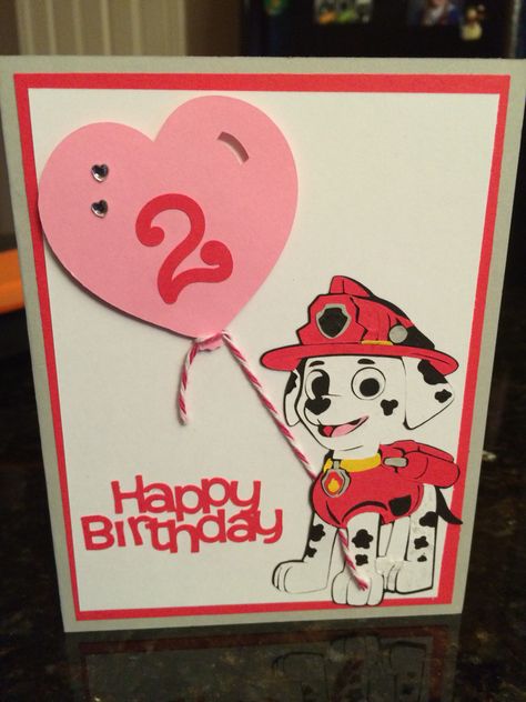 Paw Patrol Cards Handmade Happy Birthday, Birthday Card Paw Patrol, Paw Patrol Birthday Cards Handmade, Paw Patrol Card, Paw Patrol Birthday Card, Cricut Birthday Cards, Paw Patrol Decorations, 1st Birthday Party For Girls, Cricut Birthday