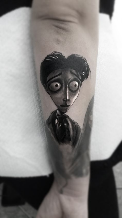 Victor Corpse Bride Tattoo, Victor Tattoo, Victor Corpse Bride, Corpse Bride Tattoo, Bride Tattoo, Brides With Tattoos, Sleeve Ideas, Sleeves Ideas, Corpse Bride