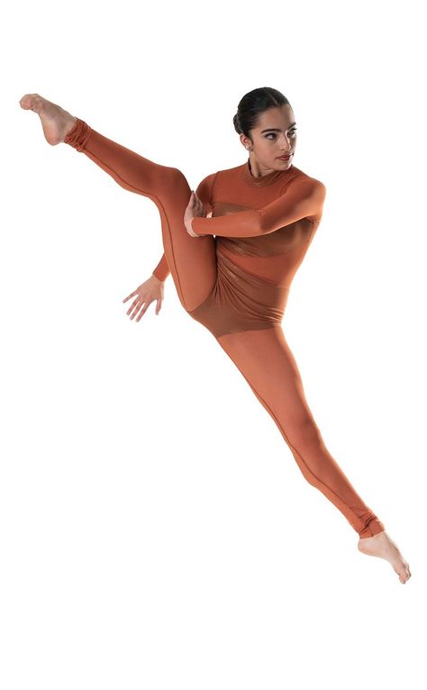 UNITARD: Rust stretch mesh and gold foil spandex Imported Dance Recital Costumes, Hip Hop Costumes, Dance Supplies, Jazz Hip Hop, Ballet Jazz, Contemporary Costumes, Contemporary Jazz, Competition Costumes, Dance Instructor