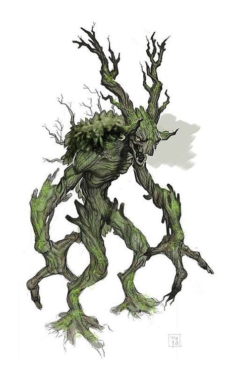 | Twitter Tree Monster, Plant Monster, Spiritual Artwork, Fantasy Beasts, Forest Creatures, Monster Concept Art, Dungeons And Dragons Homebrew, Fantasy Monster, Mythical Creatures Art