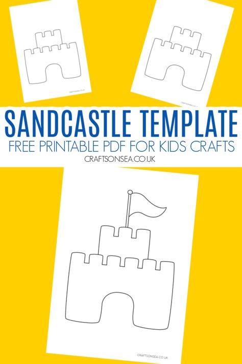 Sandcastle Template: FREE Printable PDF Sand Activities For Preschool, Beach Theme Crafts Preschool, Sandcastle Craft, Beach Themed Activities For Kids, Breaker Rock Beach Preschool Crafts, Sand Castle Craft Preschool, Breaker Rock Beach Craft Ideas, Beach Crafts For Toddlers, Sand Castle Crafts For Kids