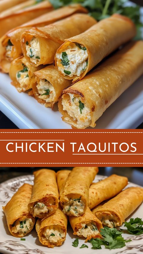 Ultimate Slow Cooker | Crockpot Recipes:  Chicken Taquitos Chicken Spinach Taquitos, Taquitos Chicken Recipe, Taquito Meal Prep, Easy Baked Taquitos, Pioneer Woman Taquitos, Chicken Toqitoes Air Fryer, Gluten Free Chicken Taquitos, How To Make Taquitos Chicken, Rolled Chicken Taquitos