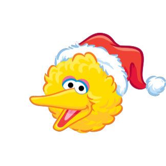 Sesame Street - Santa Hat Big Bird Sesame Street Christmas Ornaments, Sesame Street Christmas Tree Ideas, Window Drawings, Clip Png, Elmo Christmas, Sesame Street Christmas, Big Bird Sesame Street, Muppets Christmas, Christmas Rocks