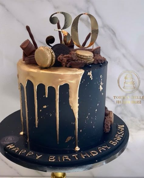 37 Pretty Cake Ideas For Your Next Celebration : Dreamy cake Cake Designs For 30th Birthday Men, 30 Th Birthday Cake For Him, 30th Birthday Cake Black And Gold, Mans 30th Birthday Cake, 30 Birthday Cake Men, Black And Gold Birthday Cake Men, Man Cakes Birthday For Men, 30th Birthday Cake For Men My Husband, Birthday Cake For 30 Year Old Man