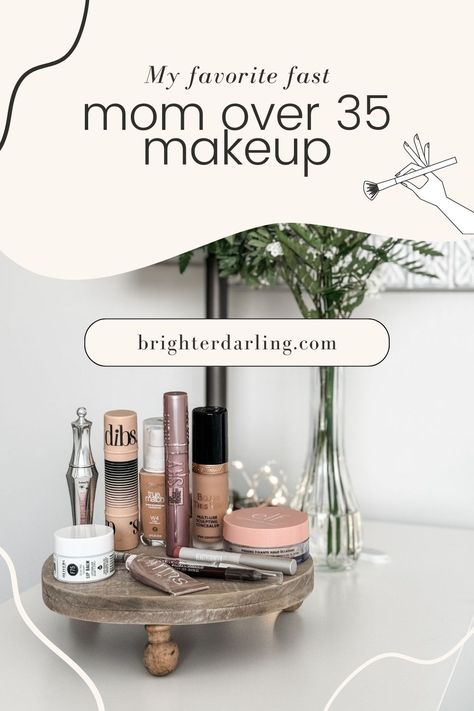 Favorite Busy Mom Makeup Over 35 Elf Concealer, Quick Eye Makeup, Mom Makeup, True Match Foundation, Born This Way Concealer, Brown Liner, Makeup For Moms, Brown Mascara, Budget Beauty