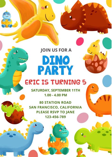 Dinosaur Birthday Decorations, Dinosaur Party Invitations, Dinosaur Birthday Party Invitations, Boys First Birthday Party Ideas, Dinosaur Invitations, Dinosaur Themed Birthday Party, Dino Birthday Party, Dino Birthday, Birthday Party Invitation Templates