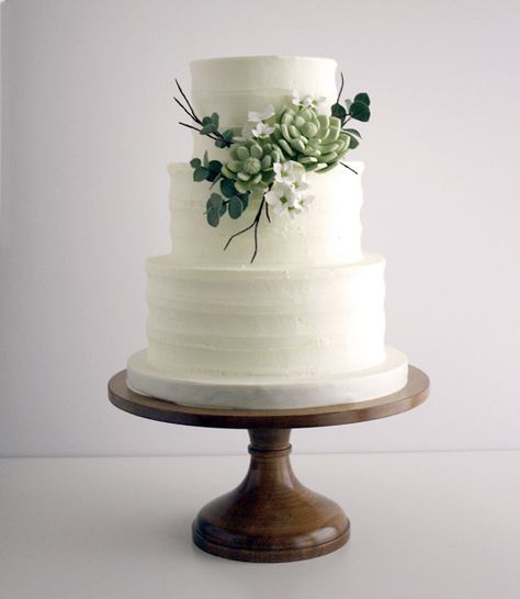 Succulent Wedding Cake Succulent Wedding Cake, Succulent Wedding Cakes, Succulent Cake, Wedding Cake Table, Cupcake Bouquet, Simple Wedding Cake, Cake Trends, Succulent Wedding, Cake Tasting