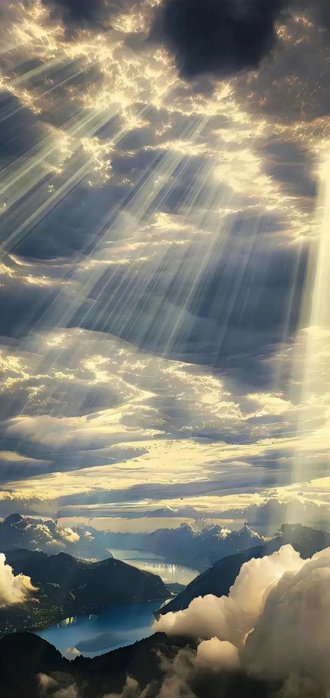 Pretty Backrounds, Angel Clouds, Iconic Wallpaper, Iphone Wallpaper Hd Nature, Pretty Sky, Beautiful Landscape Wallpaper, Sky Art, Beautiful Sky, Landscape Wallpaper