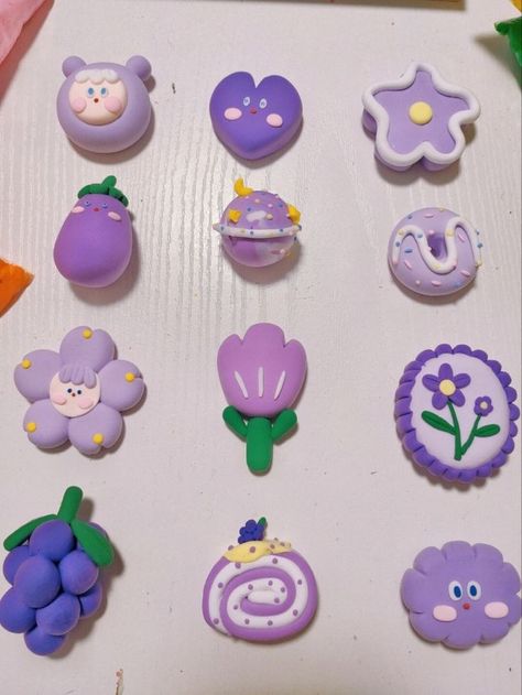 Clay Crafts For Kids, Clay Keychain, Clay Magnets, Diy Air Dry Clay, Diy Gift Set, Clay Diy Projects, Tanah Liat, Clay Crafts Air Dry, Diy Paper Crafts Decoration