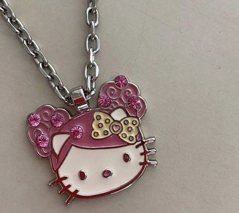 Jewelry Hello Kitty, Hello Kitty Necklace, Y2k Hello Kitty, Kitty Necklace, Hello Kitty Purse, Hello Kitty Jewelry, Kitty Items, Hello Kitty Aesthetic, Real Christmas