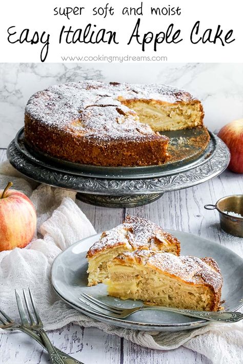 Apple Cake Recipe Easy, Moist Apple Cake, Apple Cinnamon Cake, Baking Bad, Easy Apple Cake, Apple Cake Recipe, Cupcakes Recipes, Italian Breakfast, Moist Cake